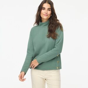 NWT J. Crew Factory Herringbone mockneck sweatshirt Pale Spinach XXS